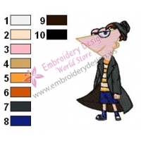 Phineas Flynn Embroidery Design 05